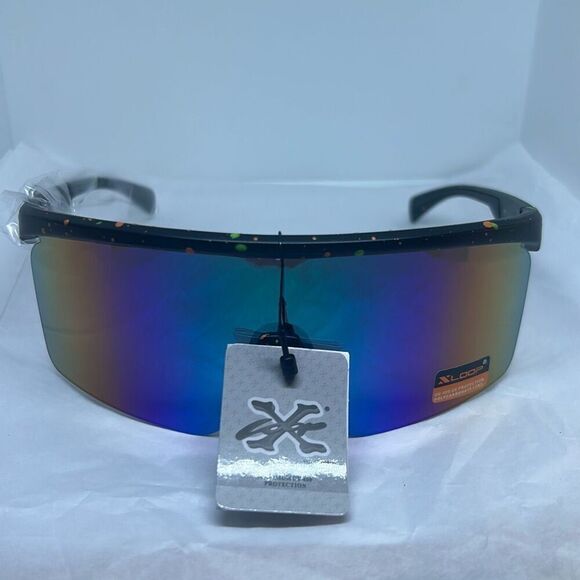 XLoop Sport Shield Sunglasses – Blue Frame, Mirrored Lens, UV400 Protection, Pol - Picture 2 of 4